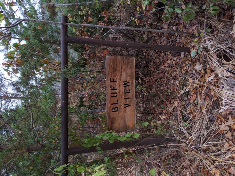 Bluff View Sign in Autumn