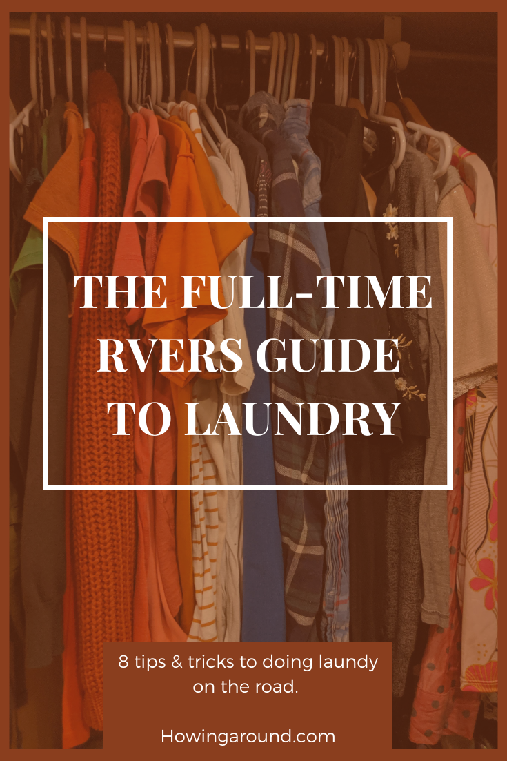 A colorful closet of clothes and the full time rvers guide to laundry